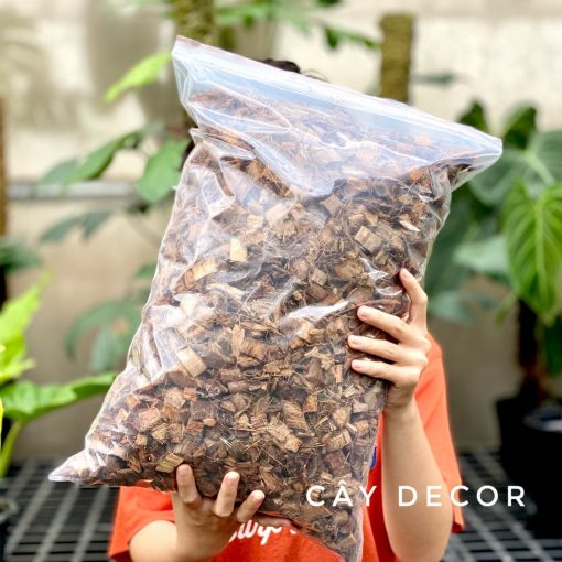 Xơ dừa cục ĐÃ XỬ LÝ cho kiểng lá, lan, size 1-2cm gói 2kg